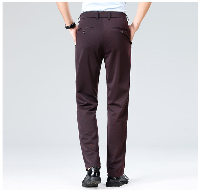 Wholesale casual pants men's four-sided elastic fabric summer ice silk pants trousers trousers high waist breathable iron-free formal trousers