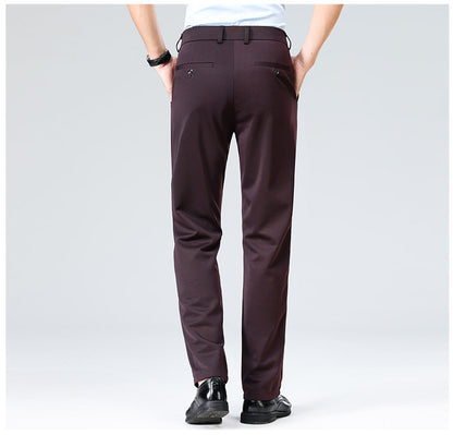 Wholesale casual pants men's four-sided elastic fabric summer ice silk pants trousers trousers high waist breathable iron-free formal trousers