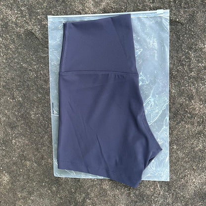 New Nude High-Waist Brushed Shorts Yoga Wear Nylon Shorts Women's Tight Yoga Three-Point Sports Shorts Peach