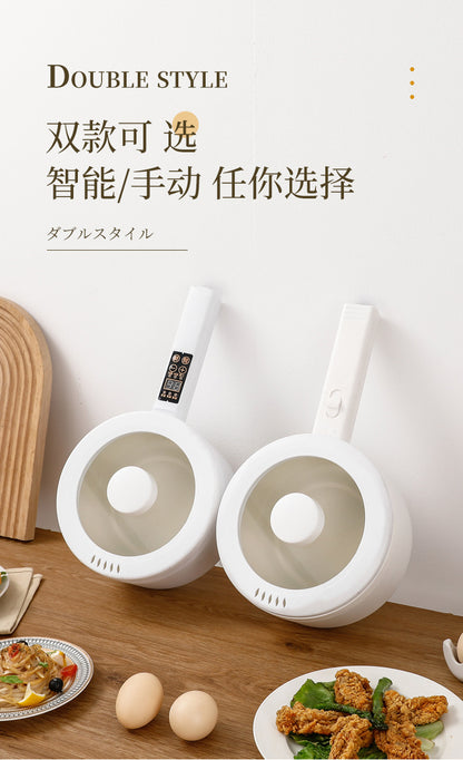 Electric Cooking Pot Intelligent Multi-Function Long Handle Single Handle Small Electric Pot Student Dormitory Electric Hot Pot Electric Cooking All-In-One Pot for Home Use