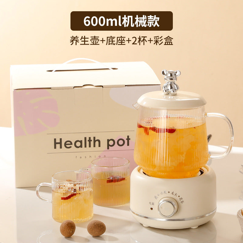 Health pot household multi-functional full glass tea cooker kettle small office flower teapot insulation electric Cup