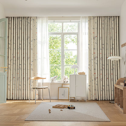 Children's Curtain Digital Printing Black Gold Shading Base Cloth Space Soaring Pattern Bedroom Living Room Shading Curtain Supply