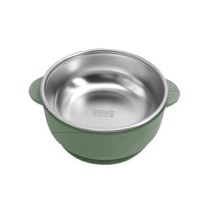 Cross-border Stainless Steel Children's Bowl Household Cute Baby Drop-resistant Heat-insulated Tableware Kindergarten Children's Rice Bowl with Suction Cup