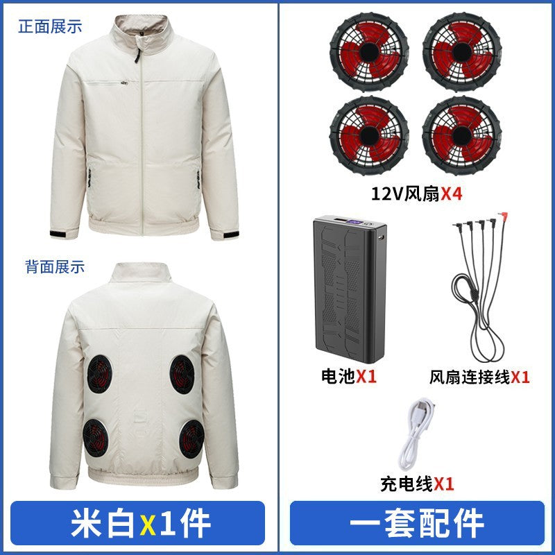 Cross-border New Smart Air-conditioning Clothing Jacket Clothes with Fan Outdoor Work Uniform Labor Protection Duty Fan Clothing