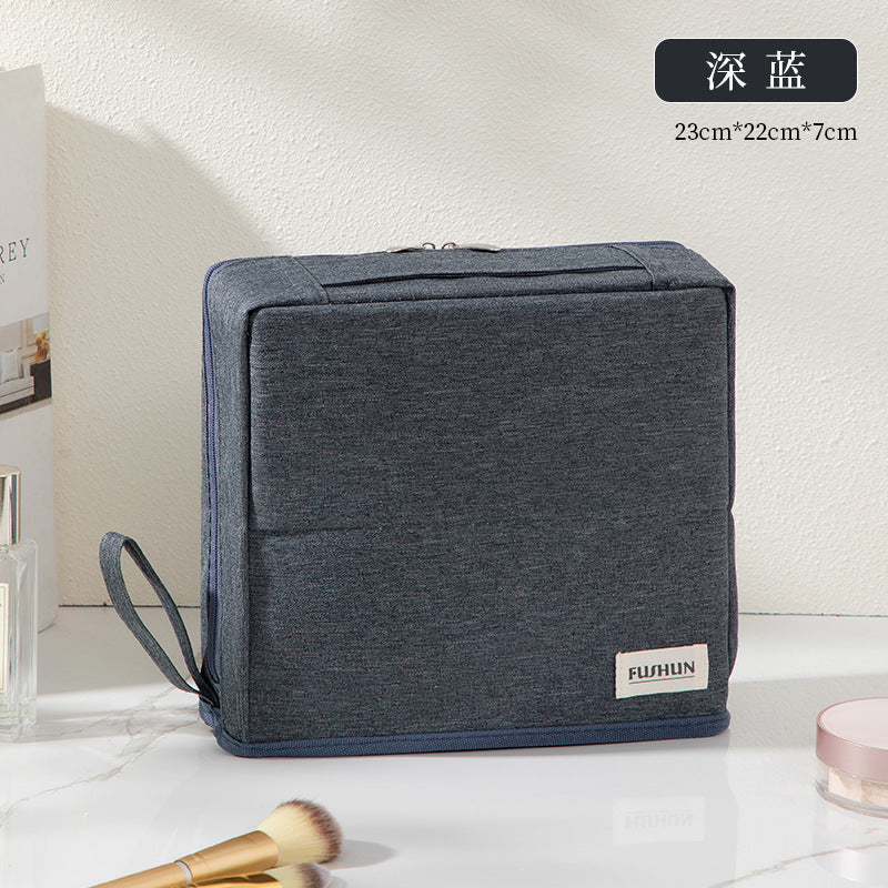 Stand-Up Cosmetic Bag, Large-Capacity Pencil Case, Women's Bag, Travel Storage Bag, Waterproof and Wear-Resistant, Can Be Hung on Luggage Bags