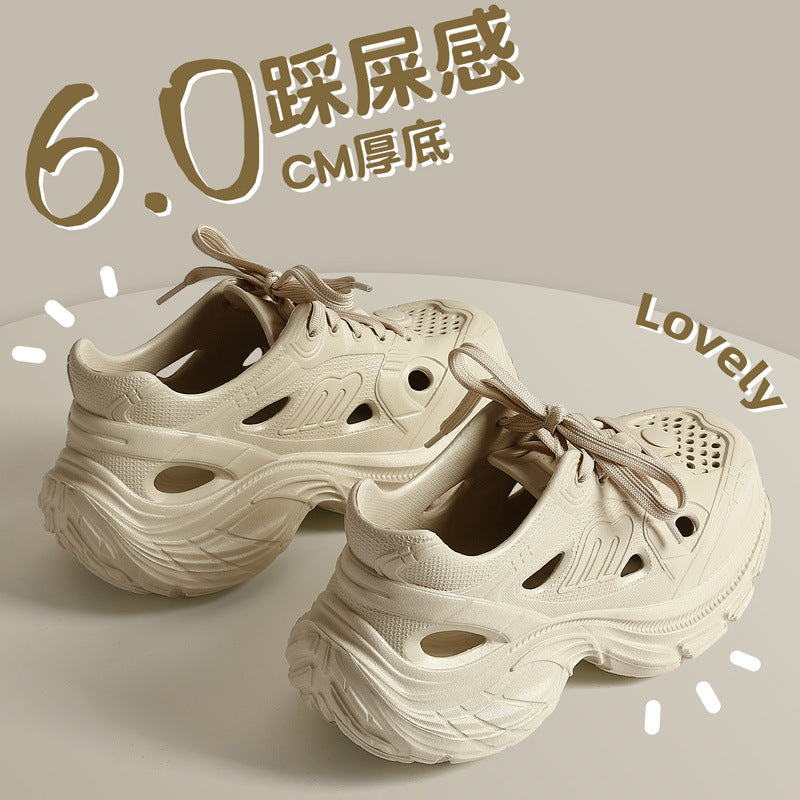 Thick-Soled Clogs for Women, Summer Sports and Leisure 2025 New Internet Celebrity Fashion Non-Slip Toe-Cap Sandals