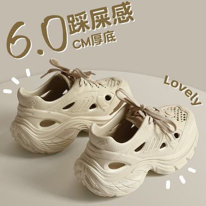 Thick-Soled Clogs for Women, Summer Sports and Leisure 2025 New Internet Celebrity Fashion Non-Slip Toe-Cap Sandals
