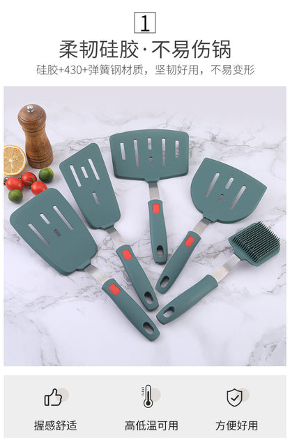 Silicone Kitchenware High Temperature Resistant Silicone Shovel Food Grade Household Teppanyaki Home Edition Teppanyaki Tools Complete Set