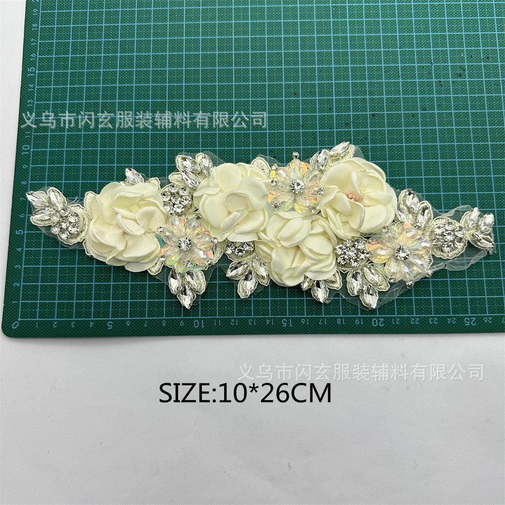 Rhinestone Flower Decoration Dress Wedding Dress