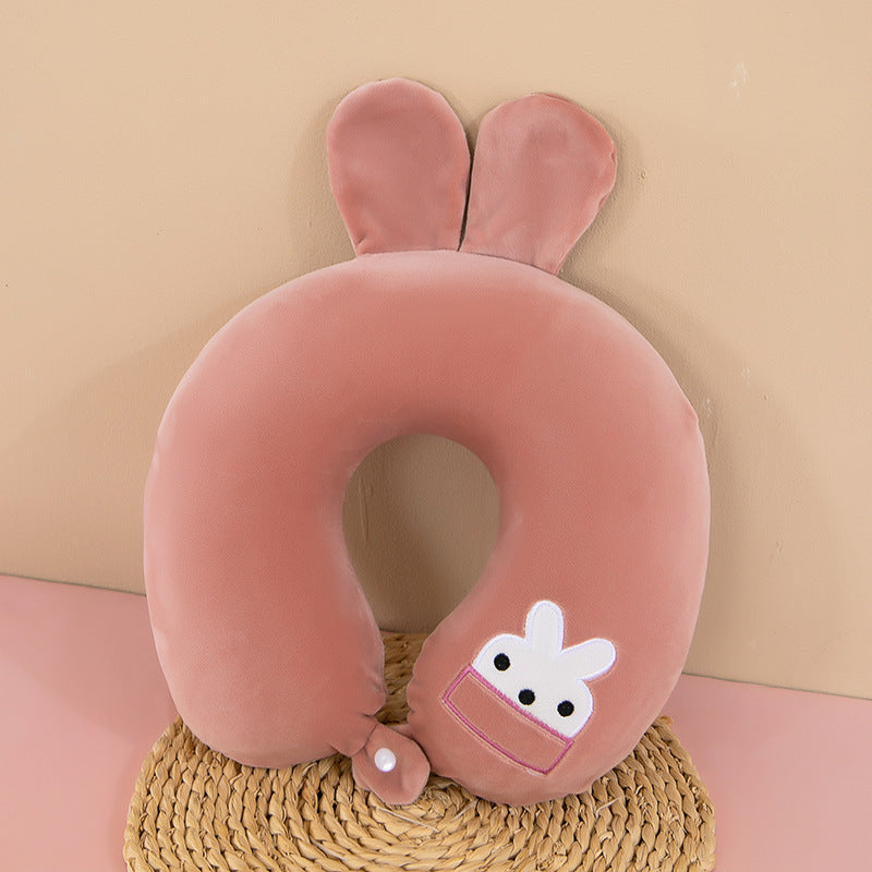 Neck Pillow Travel Memory Foam U-shaped Pillow Cartoon Gift Sponge Sleeping Neck Pillow Embroidery Slow Rebound Nap Pillow