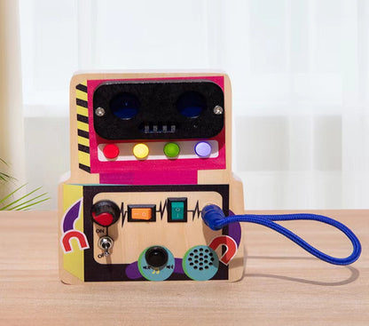 Children's Montessori Early Education Simulation Driving Steering Wheel Digital Switch Light Sound Busy Board Science and Education Aids Educational Toys
