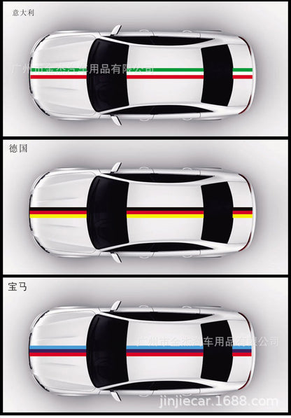 Applicable treasure color car stickers modified whole car car flower German flag three-color hood film manufacturers wholesale
