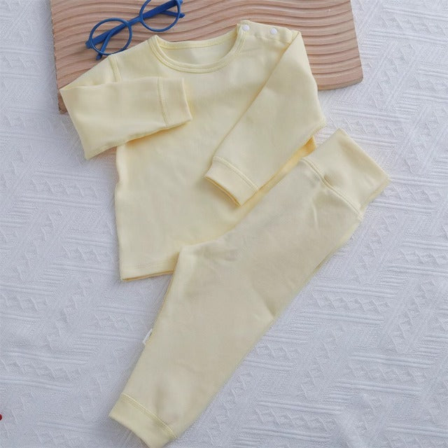 Category a Modal Infant Home Clothing Set High Waist Belly Protection Baby Long Sleeve Pajamas Air Conditioning Clothes Autumn Clothes Autumn Pants