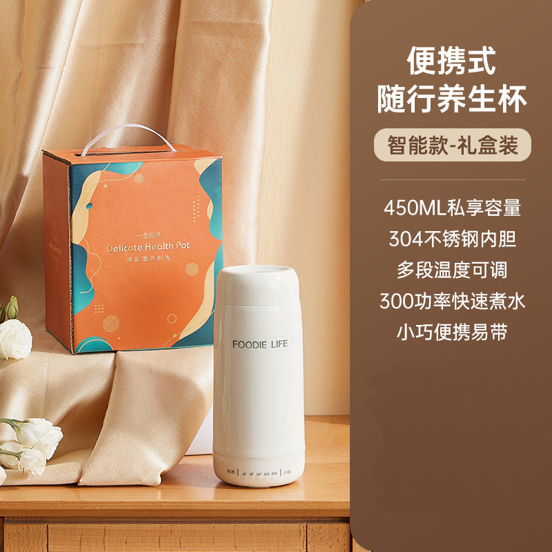 Travel Kettle Electric Heating Cup Small Portable Heating Stainless Steel Thermostatic Cup Health Kettle Tea Thermos Cup