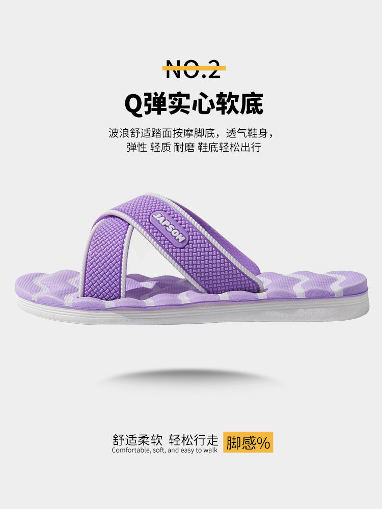 Home Eva Slippers for Women, Non-Slip Bathroom Bathing Slippers for Men, Summer Outdoor Wear, Beach Trendy Slippers, Factory Direct Sales
