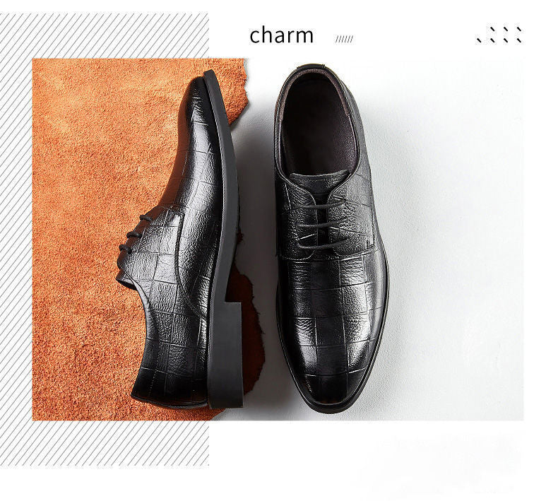 Ba Totem Summer Men's Shoes Genuine Leather Hollow Breathable Leather Shoes Men's Shoes Men's Korean Fashionable Business Dress Shoes Men's