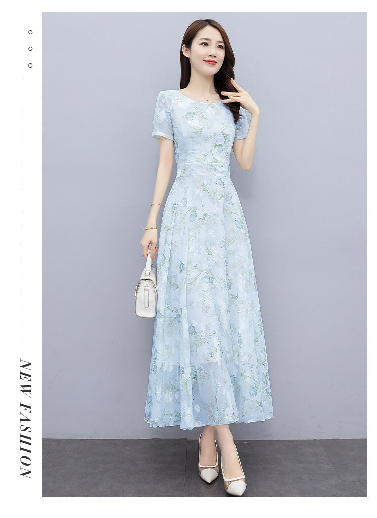 2022 Summer New Bohemian Long Dress to Ankle Chiffon dress Super Long Seaside Holiday Beach Dress for Women
