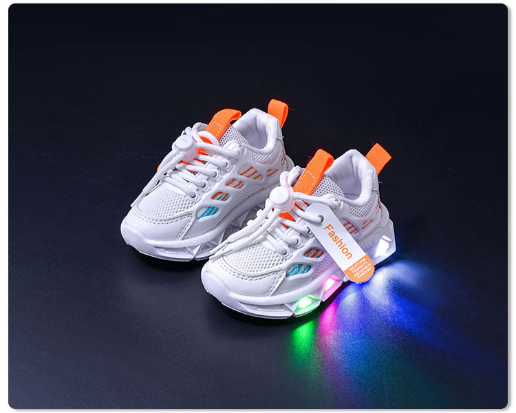 Light-Up Children's Shoes 2025 Spring & Fall New Led Light-Up Soft-Soled Sports Shoes for Small and Medium-Sized Children Women's Fashionable Casual Dad Shoes