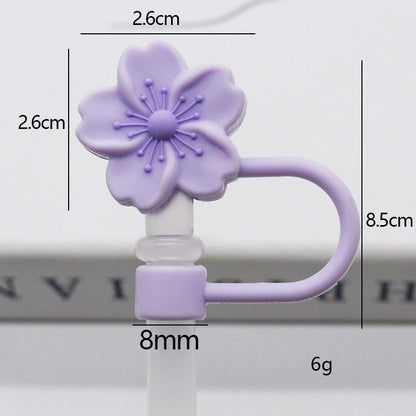Popular 10mm Begonia Flower Straw Cap Stanley Water Cup Straw Plug Silicone Flower Straw Cover Direct from Manufacturer