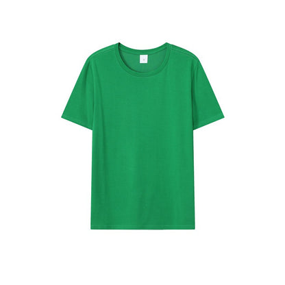 Loose-Fitting | 50-Count Double Yarn T-Shirt Ice Silk Cotton Round Neck Short-Sleeve T-Shirt Moisture-Wicking Business Casual Half-Sleeve for Men