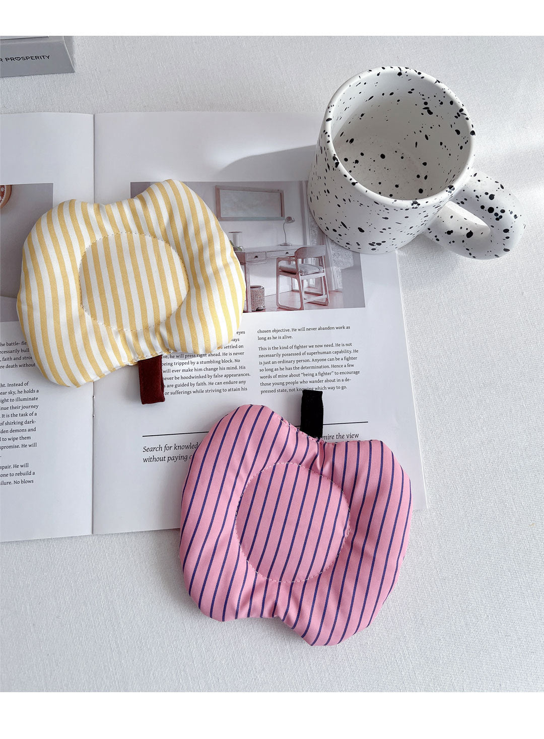 Meizuo Elements Korean-Style Ins-Style Apple Quilted Coasters Fabric Tea Coasters Cute Anti-Scalding Mats Factory Direct Sale