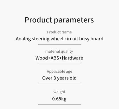 Children's Montessori Early Education Simulation Driving Steering Wheel Digital Switch Light Sound Busy Board Science and Education Aids Educational Toys