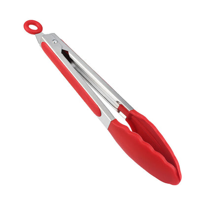 Silicone Clips for Kitchen Non-Stick Pans, Anti-Scalding and High Temperature Resistance, Household Barbecue and Steak Special Set, Stainless Steel Food Clips