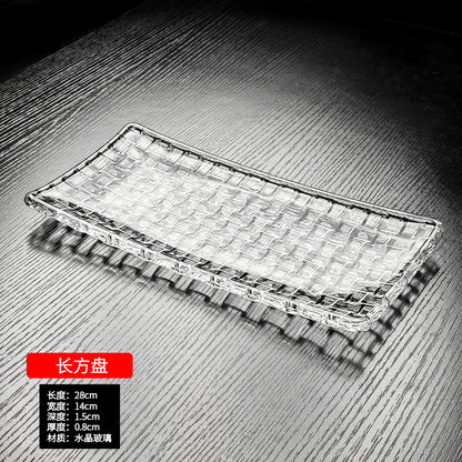 Crystal Glass Tray Fruit Tray Transparent Fruit Tray Classy Classy Rectangular Afternoon Tea Tray Classy Classy