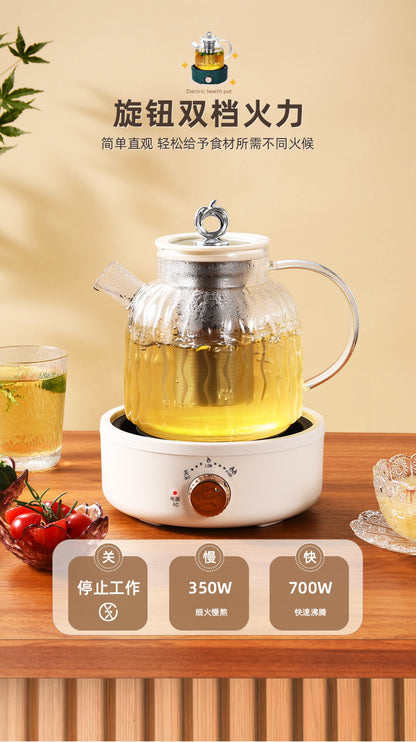 All-Glass Health Pot Multi-Functional Home Office New Insulated Tea Boiler Water Kettle Flower Teapot 110V