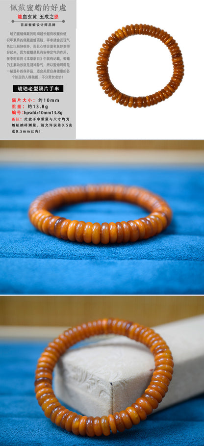 Natural Baltic Bracelet Amber Beeswax Old Spacer Bracelet Wax Full All-match Accessories White Beeswax