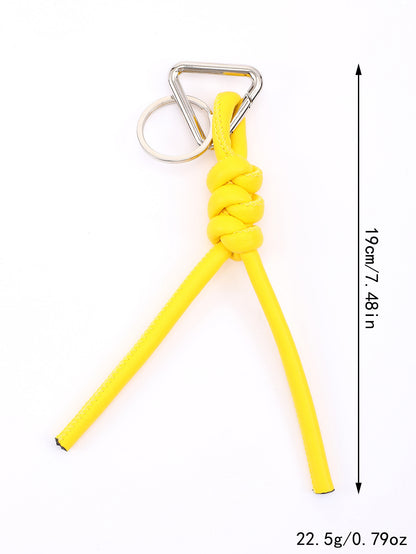 New triangle key chain PU hand-woven diamond key ring bag pendant key chain