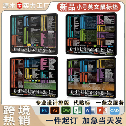 Excel English Shortcut Keys Cross-Border Mouse Pad Customized Ip Office Large Computer Notebook Special Small Table Pad