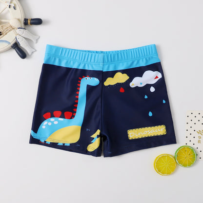 Children's Swim Trunks Boys Swimsuit Small, Medium and Large Children's Cartoon Printed Baby's Flat-Corner Swim Trunks Quick-drying Cross-border New