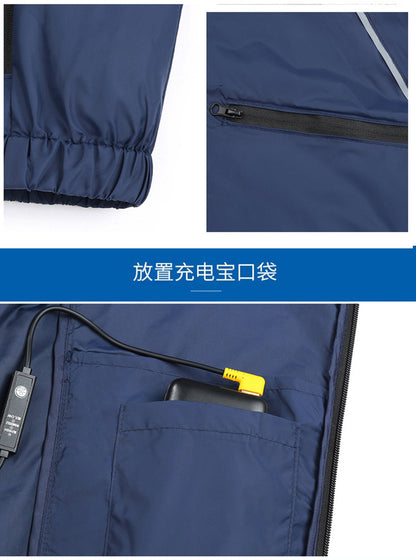 Wholesale air conditioning clothing sleeveless summer heatstroke prevention and cooling clothing with fan construction site labor protection clothing cross-border Japanese and Korean explosions