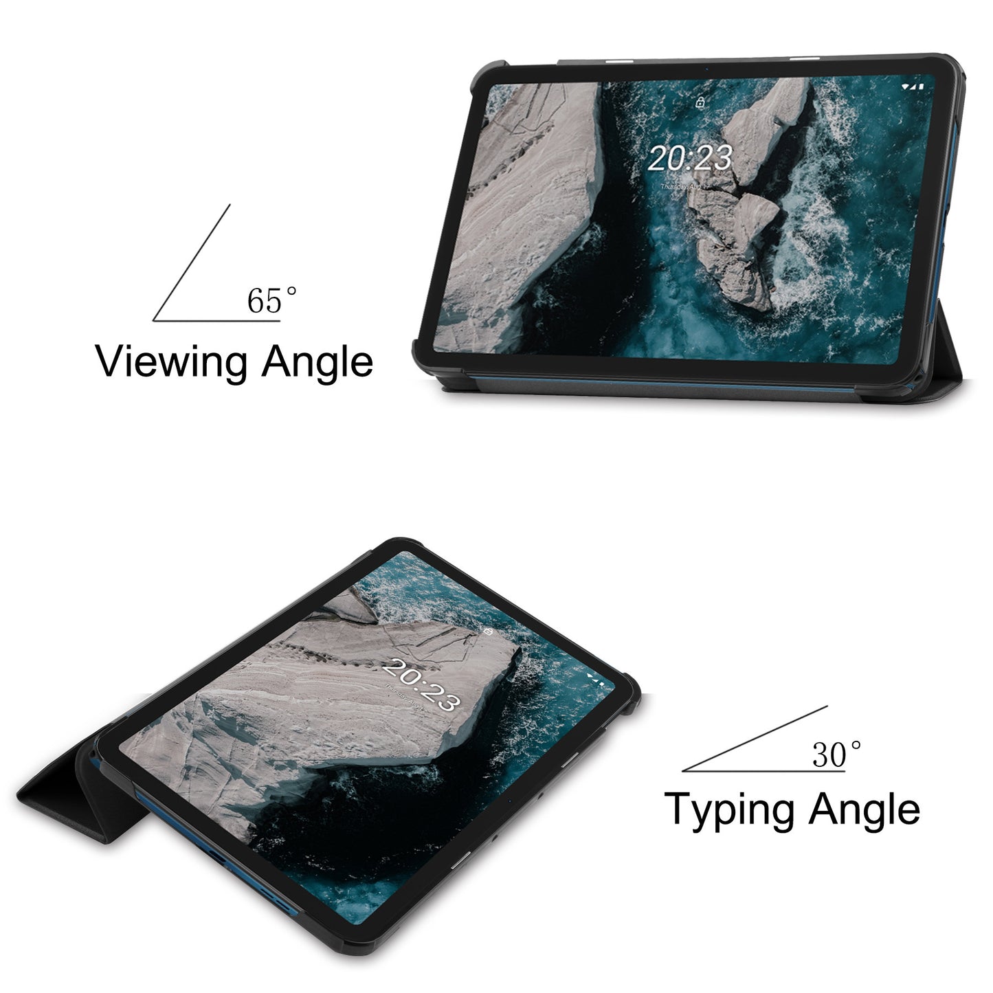 in stock Suitable for 2021 New Nokia T20 10.4 inch Tablet PC Protective Leather Case Three-fold Ultra-thin Case