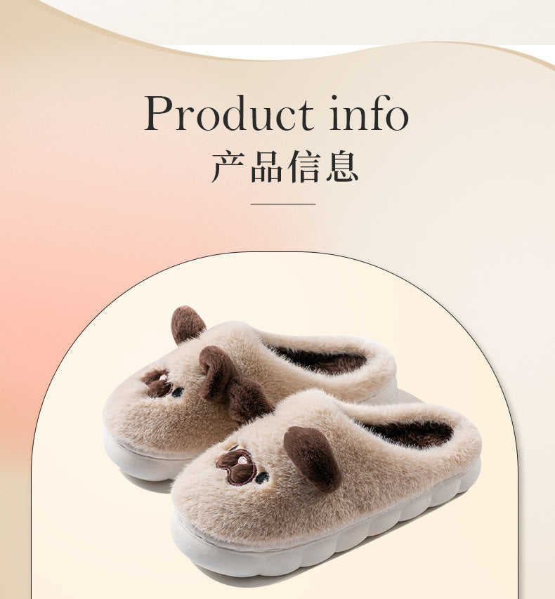 Cixi Cotton Slippers for Women, Spring, Autumn and Winter Home Use, Indoor Non-Slip Couple Home Warm Winter Plush Men's Slippers
