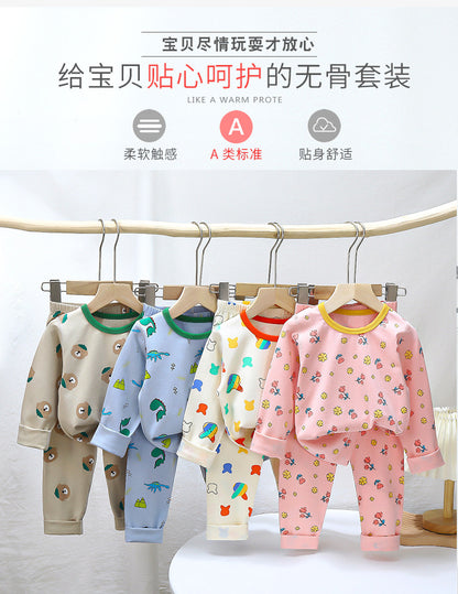 Children's Pajamas suit 2024 Autumn Baby Lycra Underwear Boys Home Clothes Girls Autumn Clothes Pants Children's Clothing Wholesale