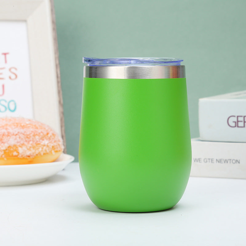 304 Stainless Steel Eggshell Cup Portable Cross-Border U-Shaped Wine Thermos Cup 12oz Cup American Style Wholesale Aviation Cup