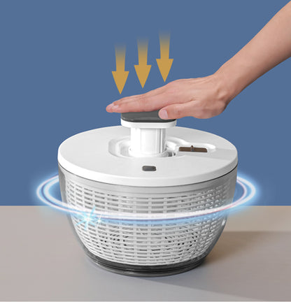 Household Multifunctional Pressing Vegetable Dehydrator Large Capacity Rotating Drain Basket Fitness Meal Fruit Salad Dryer