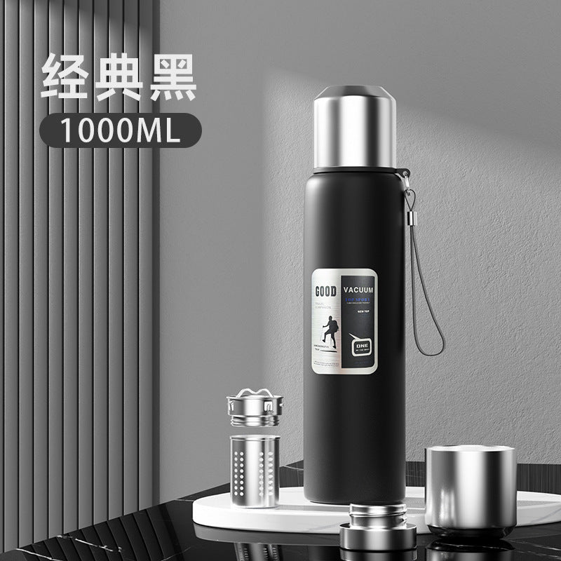 Large Capacity 316 Stainless Steel All-Steel Pot Men's Outdoor Travel Mountaineering Portable Thermos Cup Wholesale Cross-Border