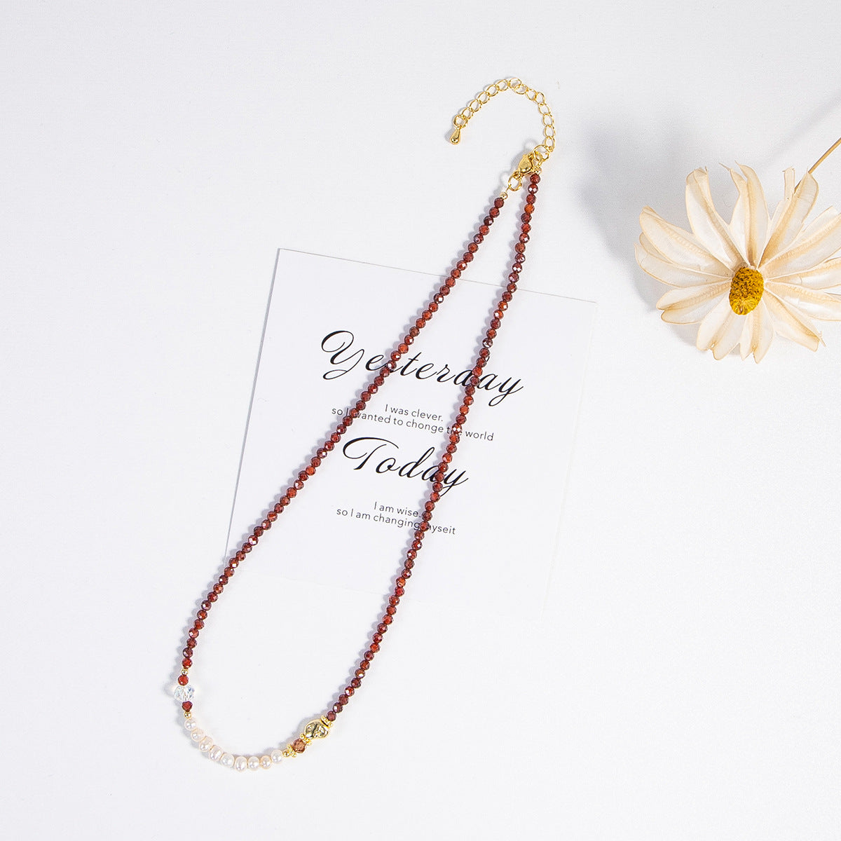 Natural Freshwater Pearl Necklace Imported Zircon Beaded Cutting High-grade Sense Exquisite All-match Love Pendant Necklace Women