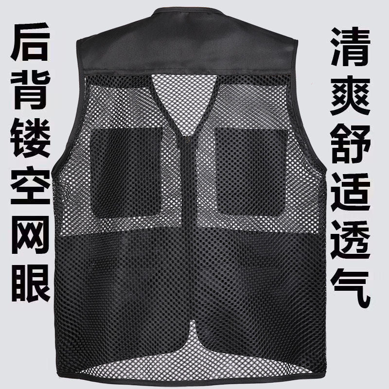 Cross-Border Outdoor Multi-Pocket Vest Men's Fishing Vest Photography Middle-Aged Men's Tops Work Clothes Middle-Aged and Elderly Dad Wear