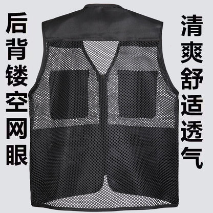 Cross-Border Outdoor Multi-Pocket Vest Men's Fishing Vest Photography Middle-Aged Men's Tops Work Clothes Middle-Aged and Elderly Dad Wear