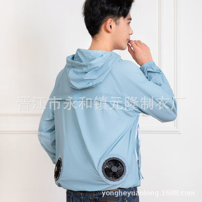 Summer Air Conditioning Clothing Outdoor Sun Protection Clothing Cooling Cooling Fan Skin Clothing Fan Clothing Long Sleeve Work Clothes Fishing Clothes