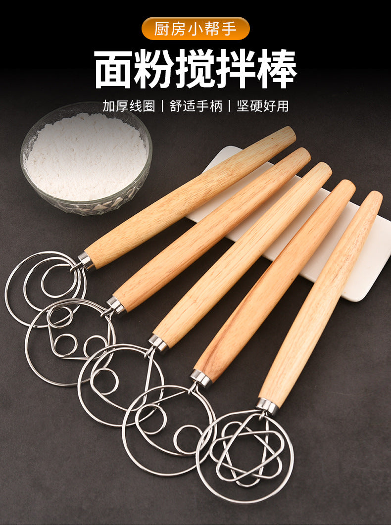 Factory supply in stock noodle stick flour mixer 430 stainless steel coil egg beater dough mixer