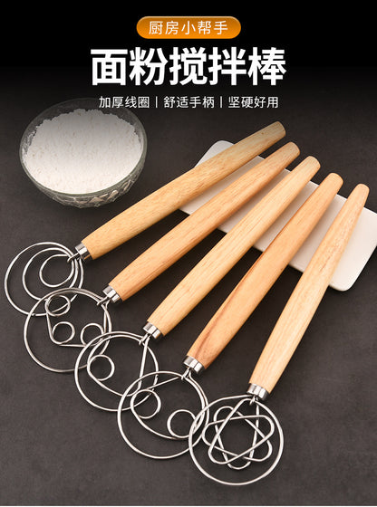 Factory supply in stock noodle stick flour mixer 430 stainless steel coil egg beater dough mixer