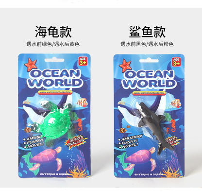 Cross-border new temperature-variable marine animal model meets warm water color change dolphin shark starfish model toy wholesale