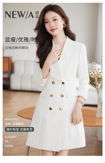 French Hepburn Style Small Black Dress High Sense High Cold Royal Sister Fried Street Small Fragrance Style Pleated Professional Suit dress Summer
