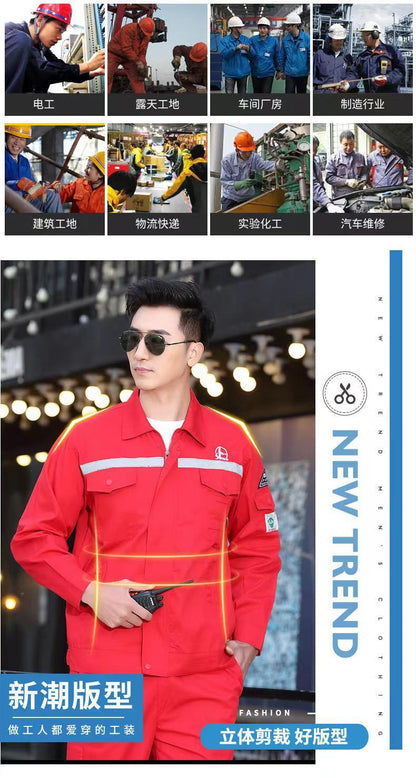 Workwear Suit for Men and Women, Anti-Static, Spring and Autumn Single-Layer Work Clothes, Long-Sleeved Professional Workwear for All Seasons
