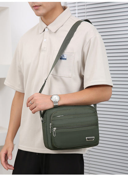 New Men's Coin Purse Casual Large Capacity Chest Bag Multi-layer Large Capacity Shoulder Bag Simple Solid Color Crossbody Bag